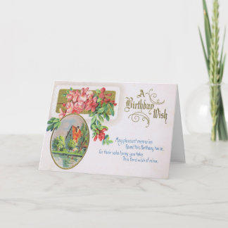 Cartão de aniversário extravagante com rosas