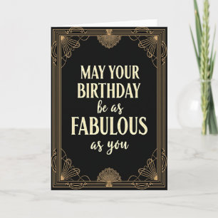 Cartão de Aniversário Fabuloso Art Déco