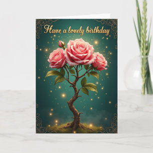 Cartão de Aniversário Fantasia Floral