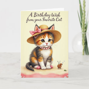 Cartão de Aniversário Felino Encantador