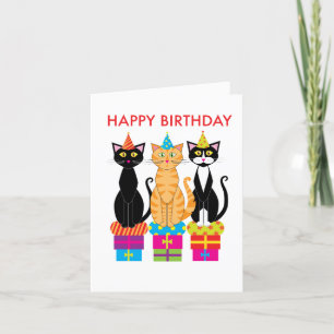 Cartão de aniversário: Felinos de aniversário