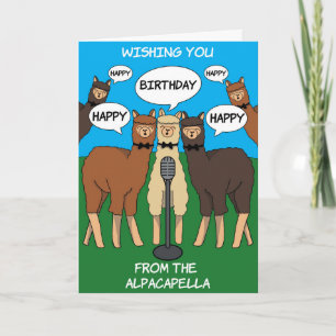 Cartão de Aniversário Feliz Alpaca Pun Alpacapella