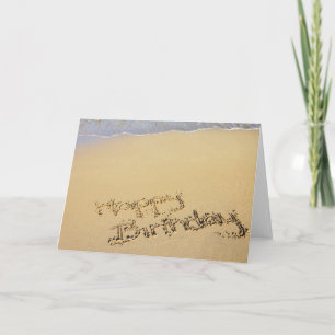 Cartão de Aniversário: Feliz aniversário na praia