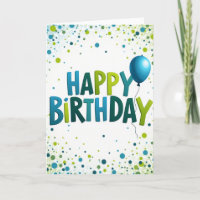 Cartão de Aniversário Feliz Azure
