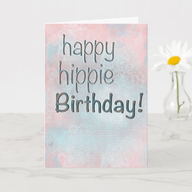 Cartão de Aniversário Feliz Boho Pastel Mandalas H (Planta pequena)