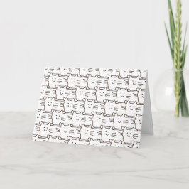 Cartão de Aniversário Feliz com Desenho de Gatos S
