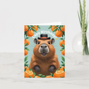 Cartão de Aniversário Feliz da Capybara Funny