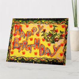 Cartão de aniversário feliz da grande Bright russa