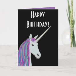 Cartão de Aniversário Feliz da Unicorn