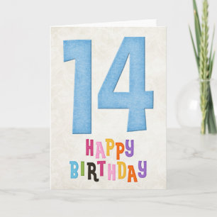 Cartão de Aniversário Feliz de 14 Aniversário Desi