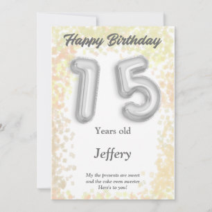 Cartão de Aniversário Feliz, de 15 anos