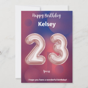 Cartão de aniversário feliz de 23 anos