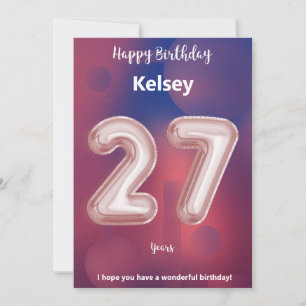 Cartão de aniversário feliz de 27 anos