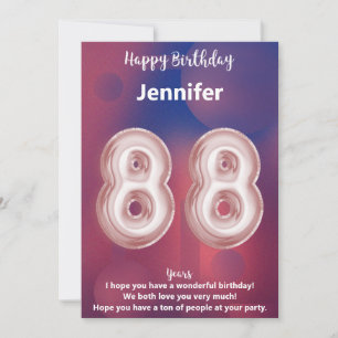 Cartão de aniversário feliz de 88 anos