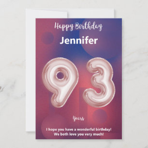 Cartão de aniversário feliz de 93 anos