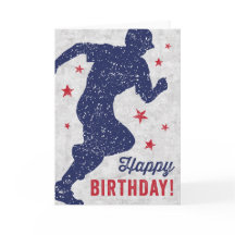 Cartão de aniversário feliz de beisebol com garoto