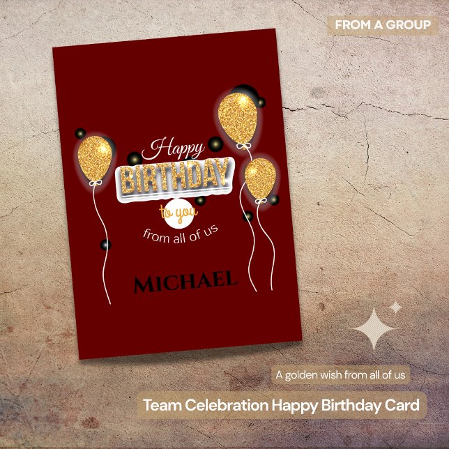 Cartão de Aniversário Feliz de Celebração de Equip ( Team Celebration Happy Birthday Card)
