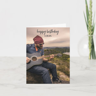 Cartão de Aniversário Feliz de Foto Personalizado