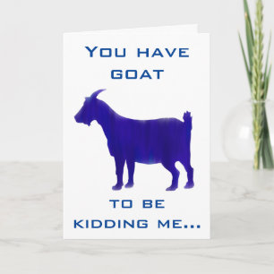 Cartão de Aniversário Feliz de Goat Azul Engraçado