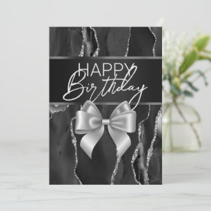 Cartão de Aniversário Feliz de Marble e Arco Preto