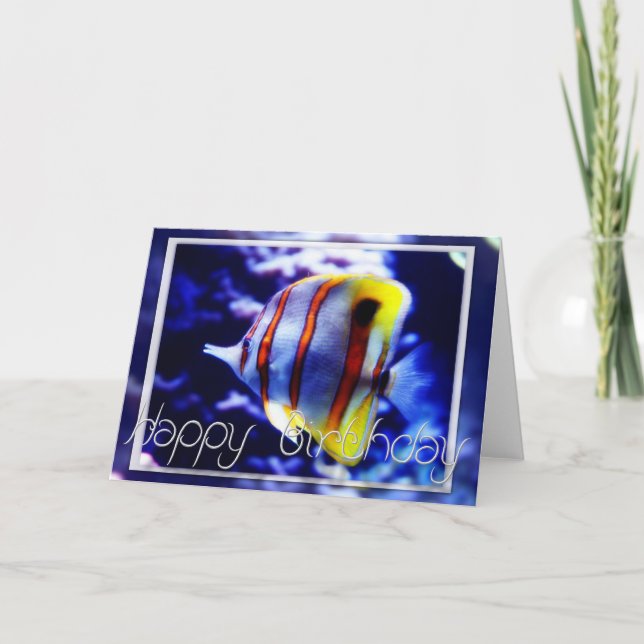 Cartão de Aniversário Feliz de Peixe do Oceano (Frente)