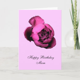 Cartão de Aniversário Feliz de Peony Rosa