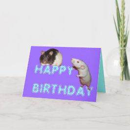 cartão de aniversário feliz de ratos