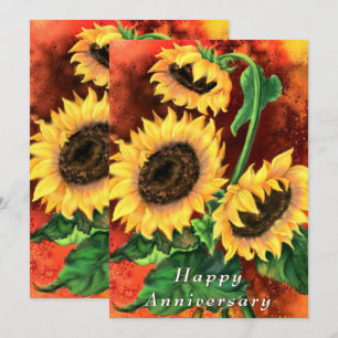 Cartão de Aniversário Feliz de Sunflower