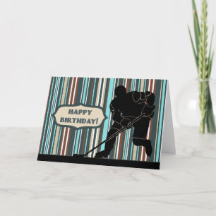 Cartão de Aniversário Feliz do Jogador de Hóquei e