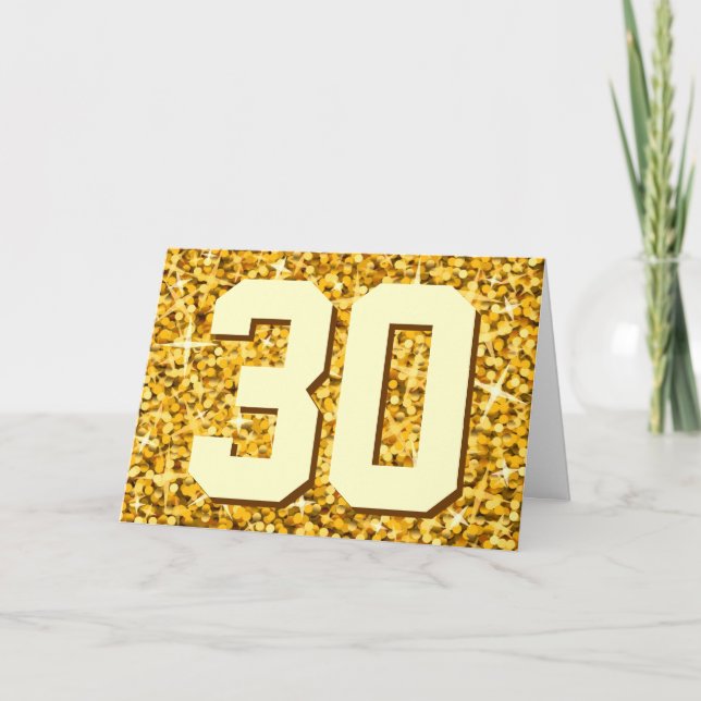 Cartão de "Aniversário Feliz" "Dourado" (Frente)