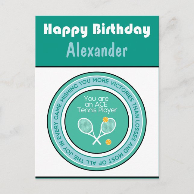 Cartão de Aniversário Feliz e Tênis Verde 🎾 (Frente)
