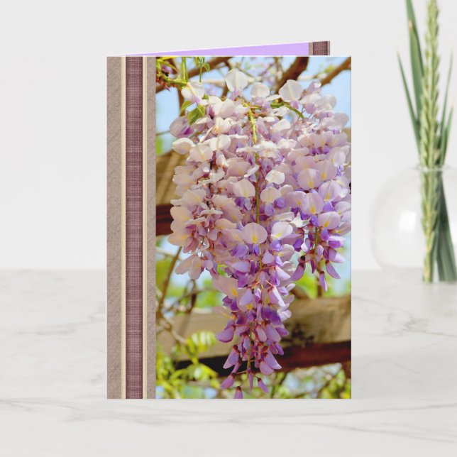 Cartão de Aniversário Feliz Elegante com Flor Glic (Frente)