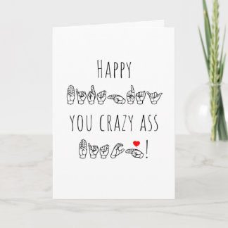 Cartão de Aniversário Feliz em Língua de Sinais Am