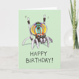 Cartão de Aniversário Feliz Feliz da Aranha Peacoc