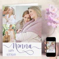 Cartão de Aniversário Feliz Fotográfico Nonna Call