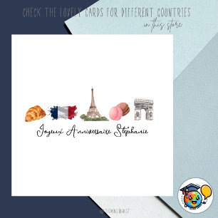Cartão de Aniversário Feliz Francês, Joyeux Annive