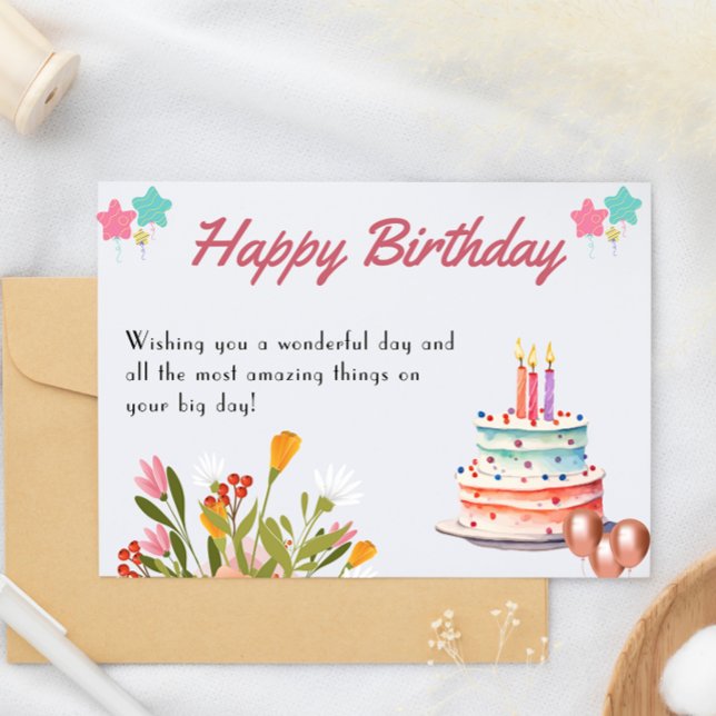 Cartão de Aniversário Feliz Imprimível (Printable Happy Birthday Card)