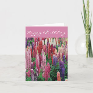 Cartão de Aniversário Feliz Lupin Flowers D2