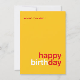 Cartão de Aniversário Feliz Moderno – Design Minim