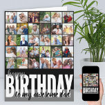 Cartão de Aniversário Feliz para a Colagem de Foto<br><div class="desc">Crie seu próprio cartão de aniversário feliz. O modelo de fotografia está pronto para adicionar 31 das suas imagens favoritas, 30 das quais são apresentadas em formato quadrado/instagrama numa colagem de fotografias de estilo grelha simples e a principal está num formato de retrato de formato de quadro no dentro. A...</div>