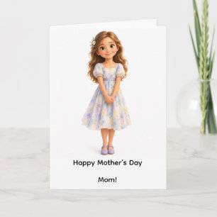 Cartão de Aniversário Feliz para a Mamãe com Menin