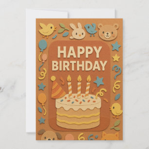 Cartão de Aniversário Feliz para Animais Bons