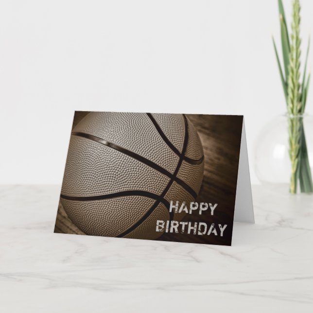 Cartão de Aniversário Feliz para Basquete (Frente)