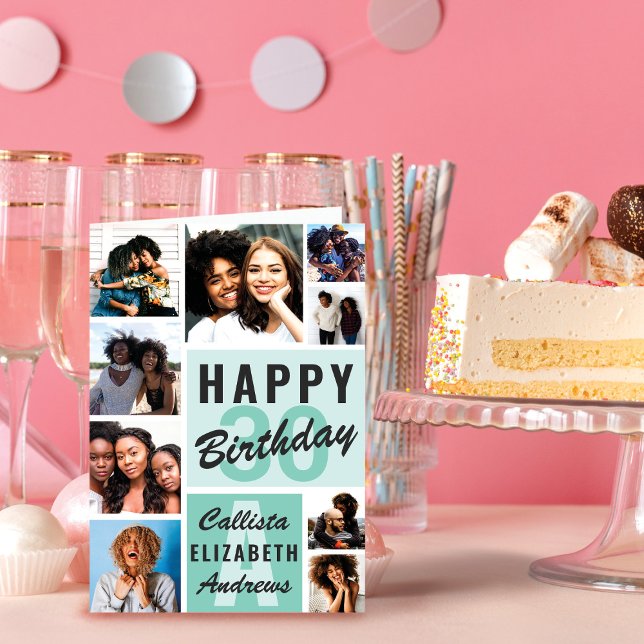 Cartão de Aniversário Feliz para Colagem de Fotos  (Criador carregado)
