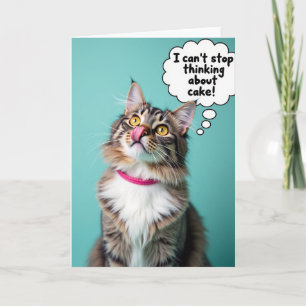 Cartão de Aniversário Feliz para Gato Listrado