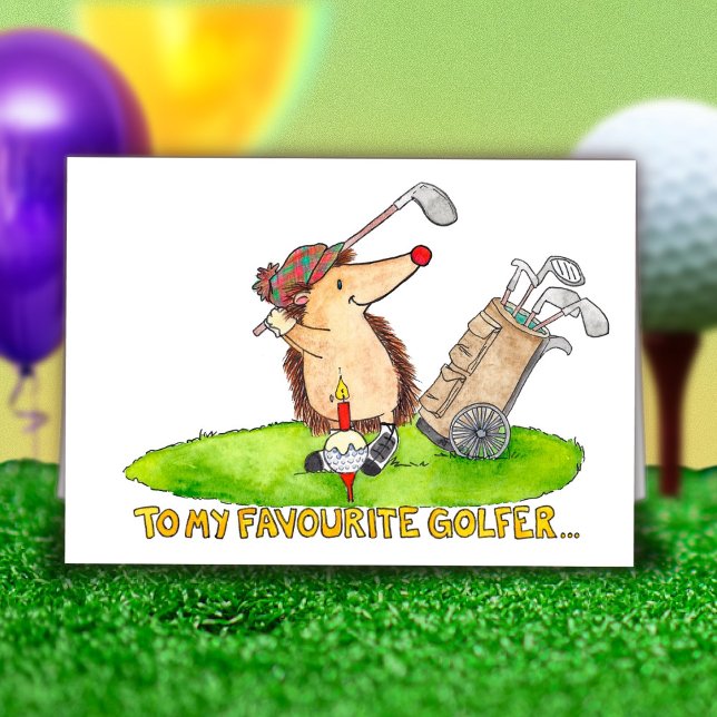 Cartão de aniversário feliz para golfista (Criador carregado)
