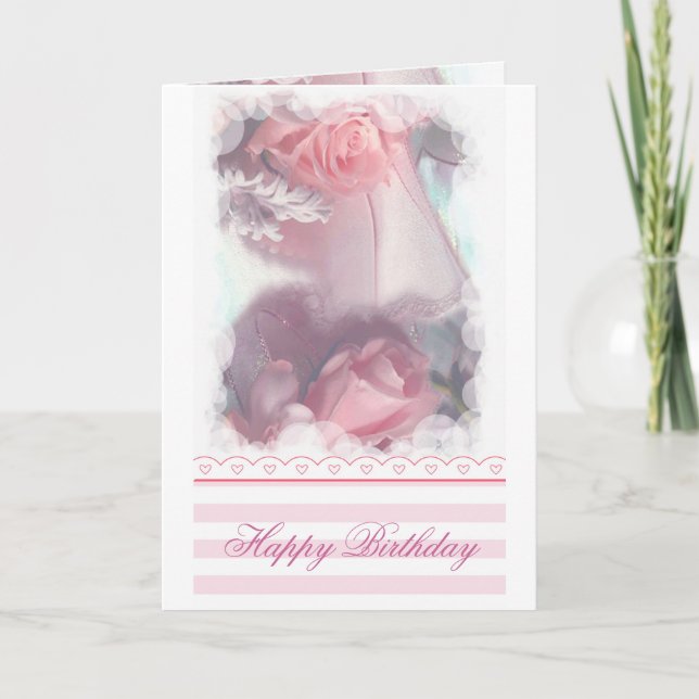 Cartão de Aniversário Feliz para rosas (Frente)