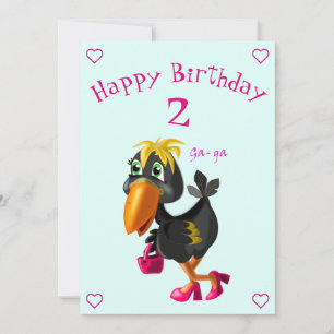 Cartão de Aniversário Feliz - Pássaro Engraçad