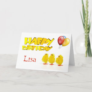 Cartão de Aniversário Feliz Personalizado Bonito