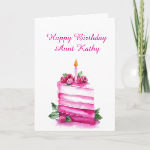 Cartão de aniversário feliz personalizado para tia